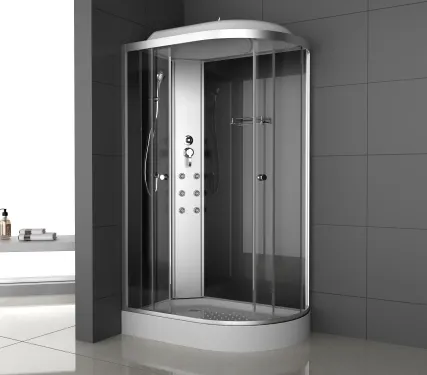 Фото №0 Душевая кабина, ODA, 120*80, BST 8037A grey-L тонированное низкий поддон, с гидромассажем, асимметр.