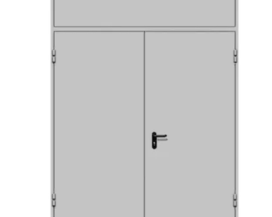 фото Техническая двупольная дверь ДМ-2 с глухой фрамугой