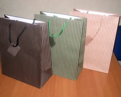 фото Пакет 23*18*10 см бумажный с ленточкой(зелёный)