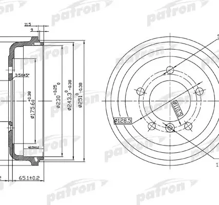 Фото №0 PDR1095 Барабан тормозной