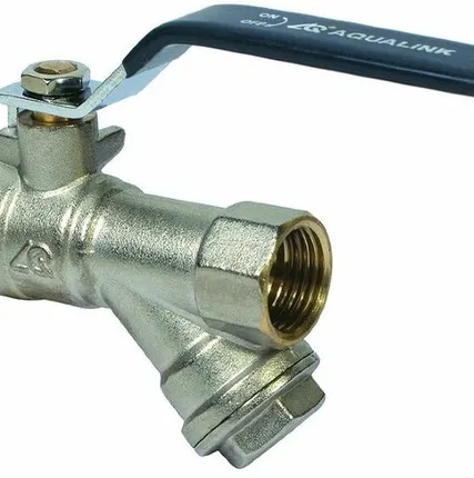 Фото №0 Кран шаровый с фильтром 1/2 в/в ручка