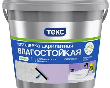 фото Шпатлевка латексная влагостойкая, белый ТЕКС Профи 1.5 кг