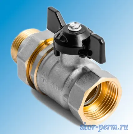Фото №2 Кран шаровой LD 25 Ру40 бабочка, с накидной гайкой