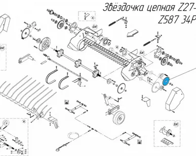 фото Звёздочка цепная Z27-3/4" Z587 34P0004 на пресс-подборщик Metal-Fach Z-587
