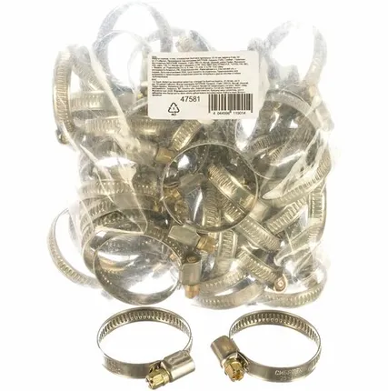 Фото №0 Хомуты нержав. сталь, стандартное болтовое крепление 25-40 мм, ширина 9 мм, 50 шт.// Сибртех