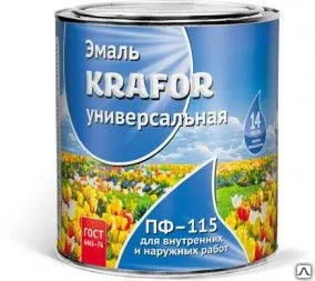 фото Эмаль ПФ-115 Krafor серая (20кг)