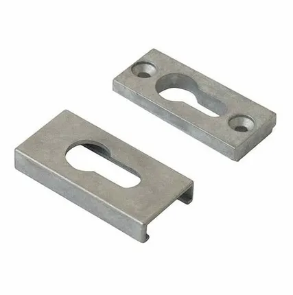 Фото №0 Накладка алюминиевая прямоугольная на профильный цилиндр Неокрашенный