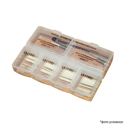 Фото №0 Набор штифтов стекловолоконных и дрилей (40 штифтов+8 дрилей)