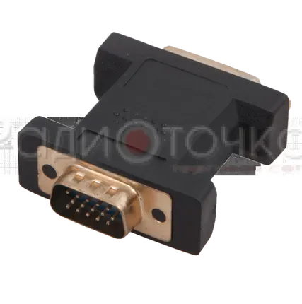 Фото №0 Переходник VGA штекер - DVI-I гнездо, пластик, gold, Rexant