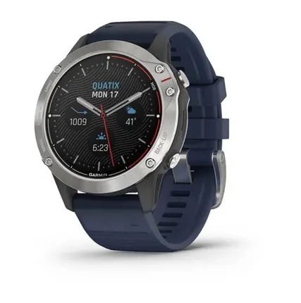 Фото №0 Часы Garmin Quatix 6 серый с синим ремешком
