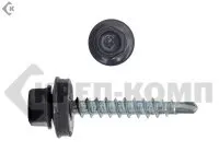 Фото №0 Саморез кровельный 4,8х35 RAL7024, серый графит К КРЕП-КОМП Средняя фасовка (250шт)