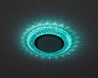 фото Светильник DK LD23 BL2/WH декор cо светодиодной подсветкой Gx53 бирюз. ЭРА Б0029629