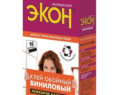 фото Клей обойный ЭКОН Виниловый, 450 г (1830424) (12) В,С ТЗХ