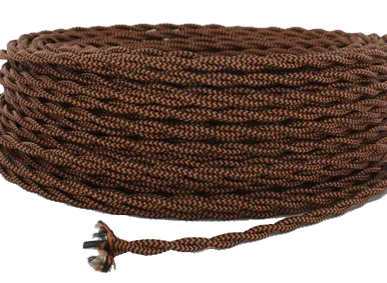 фото Витой провод в тканевой оплетке (коричневый)