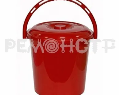 фото Ведро пласт 12л ЮниПласт (с крышкой) черное (20) (ВМ)