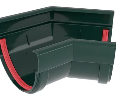 фото Угол желоба 135 град. 135 ПВХ Grand Line зелёный (RAL 6005)