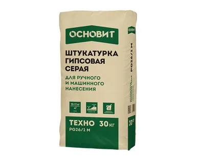 фото Штукатурка гипсовая ОСНОВИТ ТЕХНО PG26/1 M, 30 кг