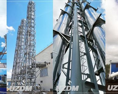 фото Промышленные дымовые трубы из нержавеющей стали