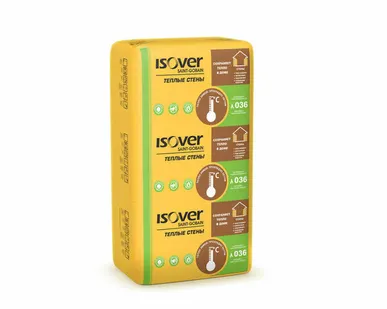 фото Теплоизоляция из минваты ИЗОВЕР Теплые Стены 50*610*1170 мм 10 м2 0.5м3