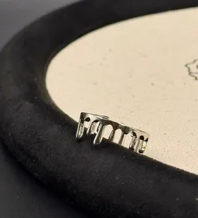 фото Кольцо Капли в сереб. цвете регулируемое