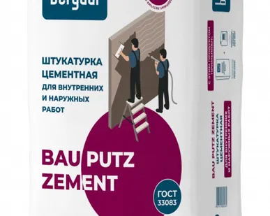 фото Штукатурка фасадная Bau Putz Zement, 25кг Bergauf