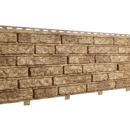 Фото №0 Фасадная панель КВАРЦИТ Двойной замок (ЮП) "Стоун-Хаус" тёмно-бежевый 2000*250 мм