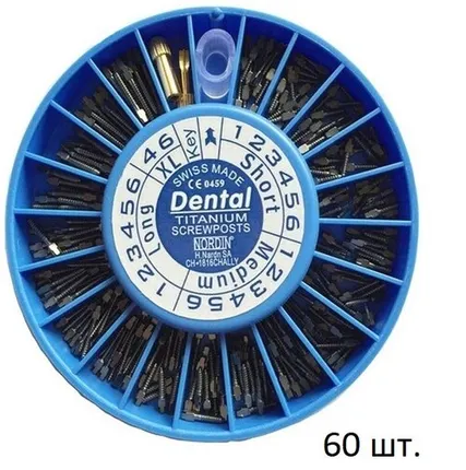 Фото №0 Штифты титановые с крестовой головкой, ассорти, 60 шт. H.Nordin