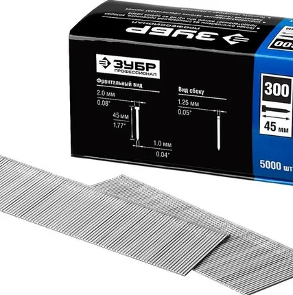 Фото №0 Гвозди для нейлера тип 300. 45мм, ЗУБР