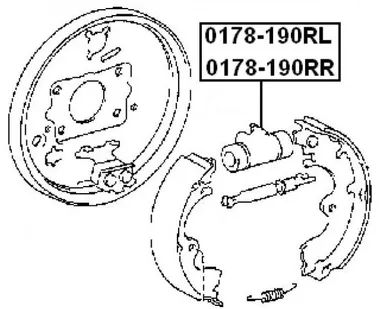 фото Цилиндр тормозной задний левый FEBEST 0178-190RL для автомобилей Toyota.