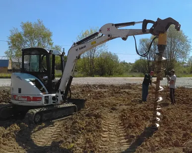 фото Аренда ямобура мини экскаватора Bobcat, Hitachi