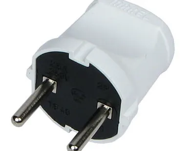 фото Вилка с заземлением М 10001 Makel белая упак. 40/50шт.