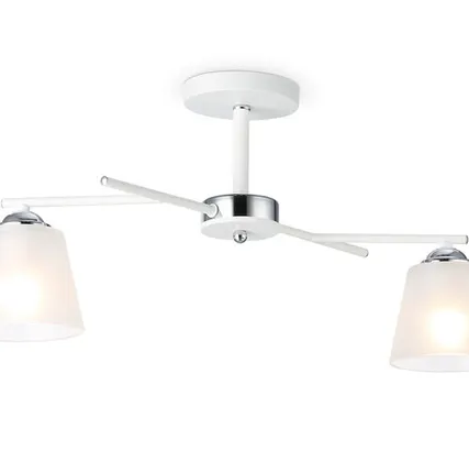 Фото №0 Светильник подвесной AMBRELLA LIGHT TR303201/2 WH/CH/FR белый/хром/белый матовый E27 2х60Вт