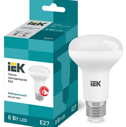 Фото №0 IEK Лампа светодиод. 8/4000/Е27/R63 рефлек. IEK