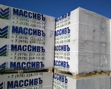 фото МАССИВ Газобетонный блок Д500 Б2,5 100*200*600 (1,8м3/150шт)