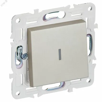 Фото №0 SKANDY Выключатель 1-клавишный с индикацией 10А SK-V07Sh шампань IEK