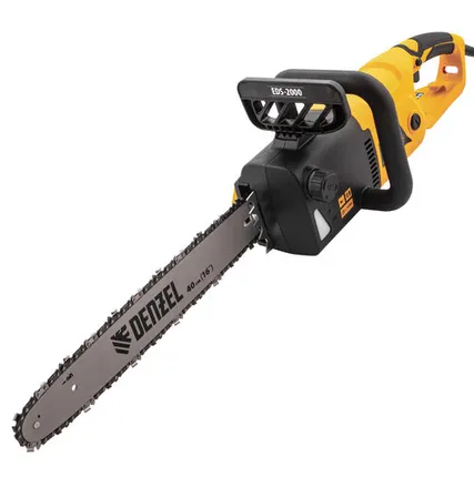 Фото №0 Пила цепная электрическая EDS-2000, 2 кВт,продольная, шина 40 см, шаг 3/8, паз 1.3 мм, 56 звеньев Denzel