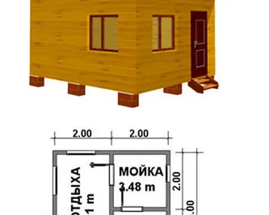 фото Баня из профилированного бруса 4x4