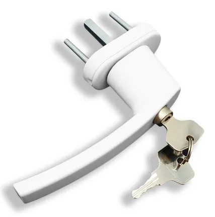 Фото №0 Ручка оконная WH008 с ключом белая