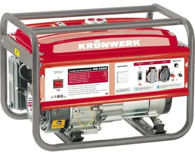 фото Генератор бензиновый KB 5000, 5,0 кВт, 220В/50Гц, 25 л, ручной старт KRONWE