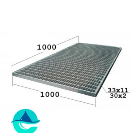 Фото №0 P 1000х1000 30/2 33х11 Zn придверная грязезащитная решетка