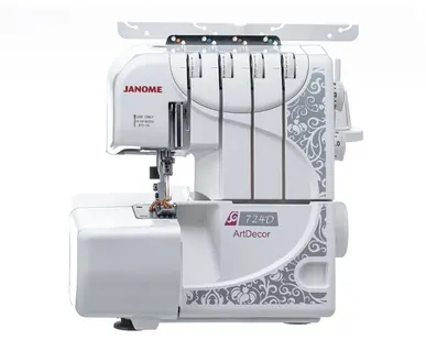 фото Оверлок Janome ArtDecor 724D в комплекте со швейной машиной Aurora 525