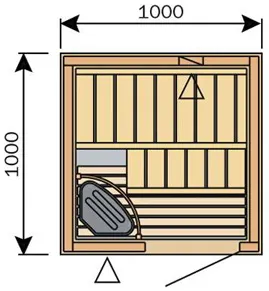 Фото №1 Сауна Harvia Variant S1010 (1000x1000 мм, без печи, интерьер Formula из ели)