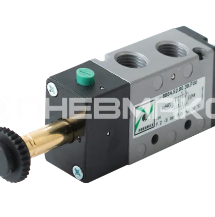 Фото №0 8884.52.00.39.F00 - Распределитель пневматический с электромагнитным управлением 5/2 - G1/4" (Выхлоп G1/8"), 890 нл/мин, ЭлПнУправление - пружина, под катушку типа MF