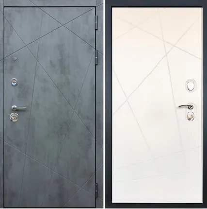 Фото №0 Входная дверь Соната-28 бетон темный-103 белая шагрень