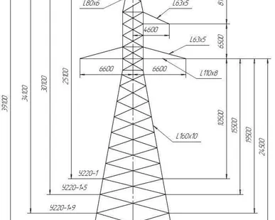 фото Металлическая опора 1У220-4 анкерно-угловая Серия 3.407.2-145