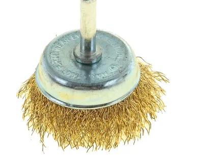 фото Щетка металлическая для дрели , со шпилькой, плоская, 50 мм 1032375