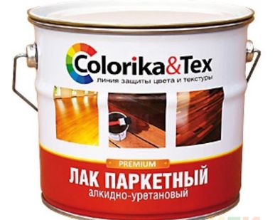 фото Лак паркетный глянцевый Colorica Tex 2,7л