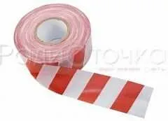 фото Лента оградительная (сигнальная) 75мм*100п.м. 35мкм бело-красная Rexant