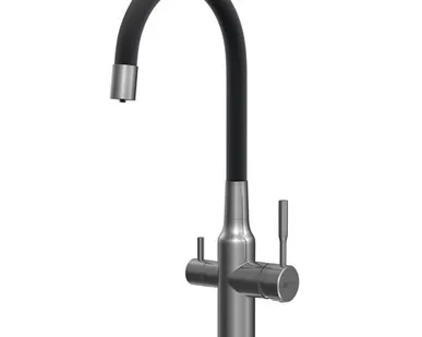 фото Смеситель Lemark Expert LM5083GMN-Black для кухни c гибким изливом, с подключением к фильтру с питьевой водой