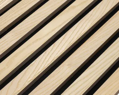 фото Акустическая реечная панель – Ясень, шпон - Черный - 2400 мм - Целая